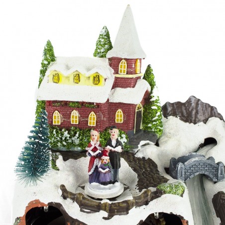 899904 Paisaje móvil navideño con luces, música navideña y movimiento