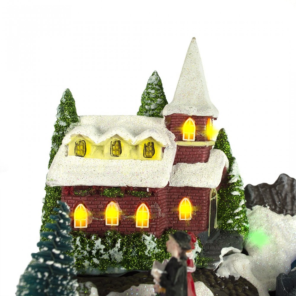 899904 Paisaje móvil navideño con luces, música...