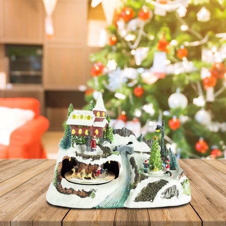 899904 Paisaje móvil navideño con luces, música navideña y movimiento