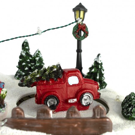 361002 Paisaje móvil y navideño con tienda, luces, música navideña y movimiento