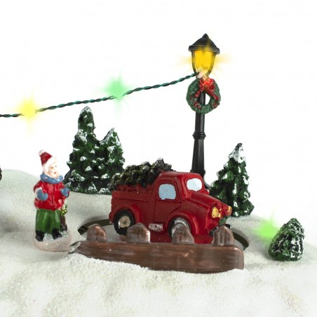 361002 Paisaje móvil y navideño con tienda, luces, música navideña y movimiento