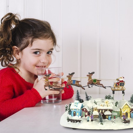 997426 Carrusel navideño con luces, música navideña y movimiento de Papá Noel
