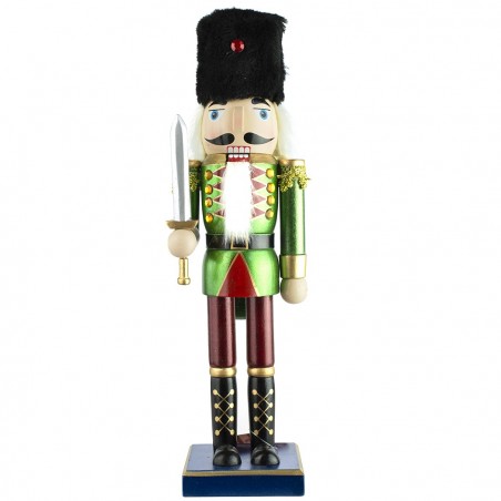 6107089 Soldado cascanueces de Madera 36 Cm con Decoraciones y Espada