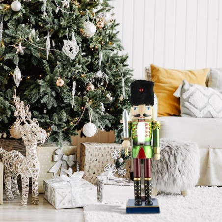 6107089 Soldado cascanueces de Madera 36 Cm con Decoraciones y Espada