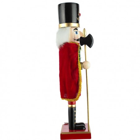 495516 Soldado cascanuces de madera 36 Cm con Hacha y Capa