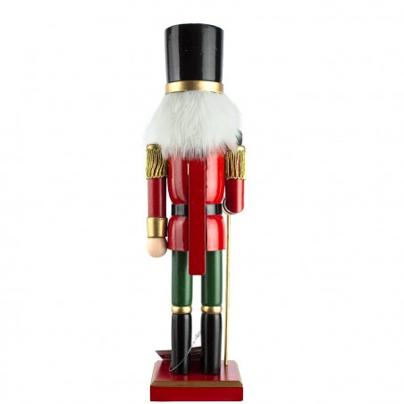 6107089 Soldado cascanuces de madera 36 Cm con decoraciones y hacha