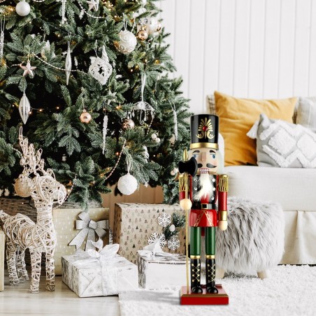 6107089 Soldado cascanuces de madera 36 Cm con decoraciones y hacha