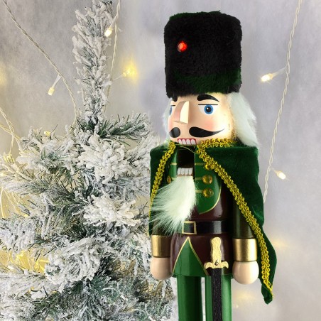 6107140 Soldado cascanuces de madera 36 Cm con adornos y capa