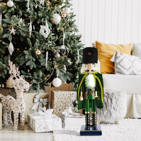 6107140 Soldado cascanuces de madera 36 Cm con adornos y capa