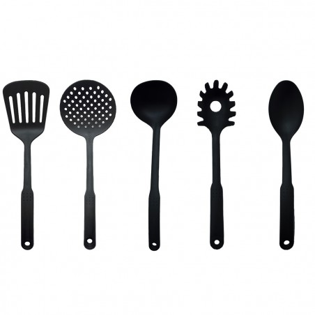 103665 Batería DGBAVARIA 14 pz sartenes y cazuelas NEGRO con cucharones