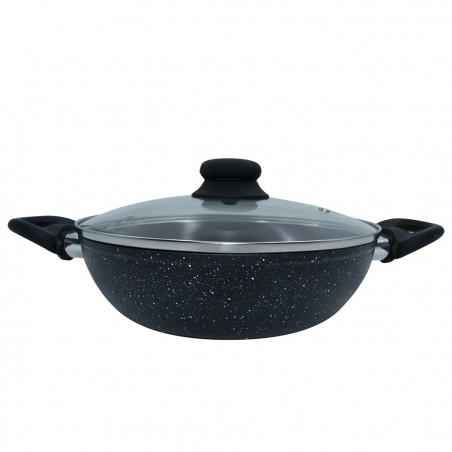 103665 Batería DGBAVARIA 14 pz sartenes y cazuelas NEGRO con cucharones