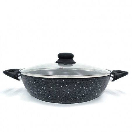 103665 Batería DGBAVARIA 14 pz sartenes y cazuelas NEGRO con cucharones