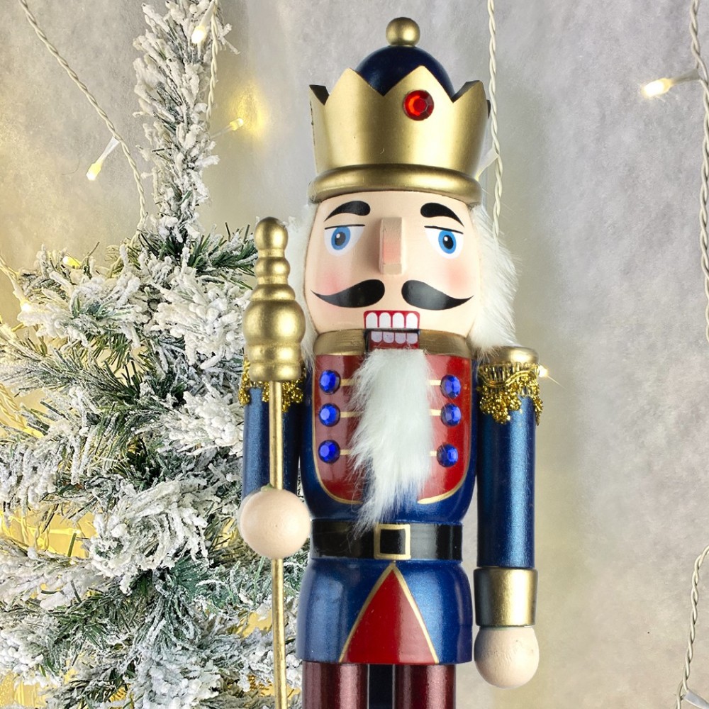 6107089 Soldado cascanuces de madera Azul 36 cm...