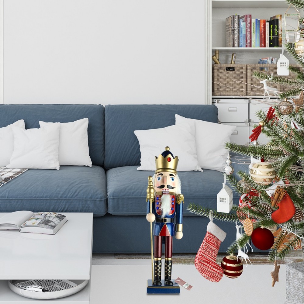 6107089 Soldado cascanuces de madera Azul 36 cm...