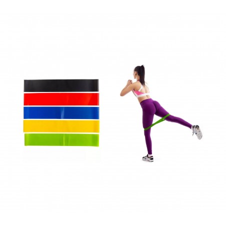 187493 Set 5 pz de bandas elásticas colores para fitness bandas de resistencia