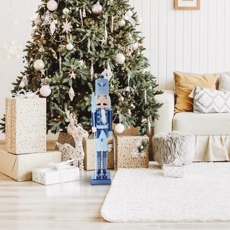 6107113 Soldado cascanuces de madera color Azul 55 cm con adornos