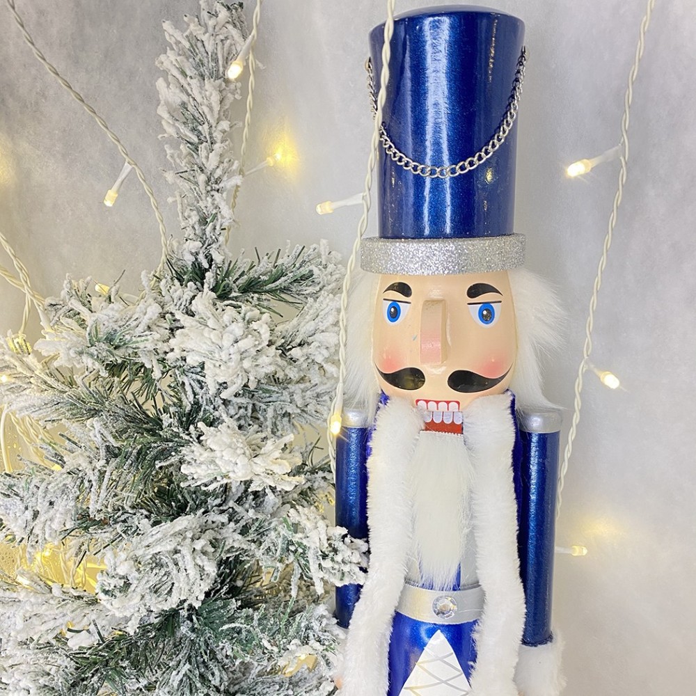 6107113 Soldado cascanuces de madera azul y...