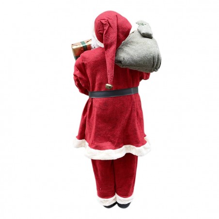 144114 Papá Noel gigante 120 cm con bolsa decoración navideña sonidos y luces