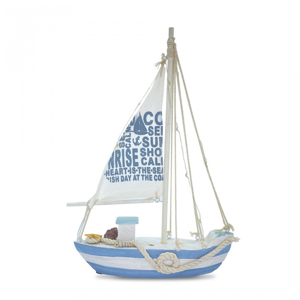 830351 Velero de madera colección estilo marinero con 13 luces LED