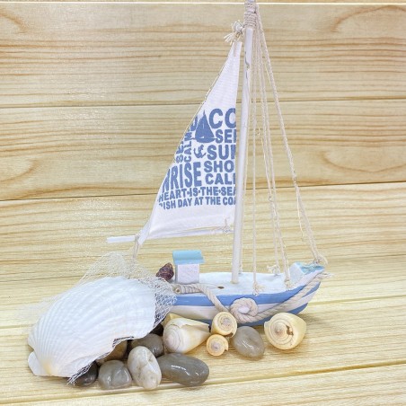 830351 Velero de madera colección estilo marinero con 13 luces LED