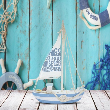 830351 Velero de madera colección estilo marinero con 13 luces LED