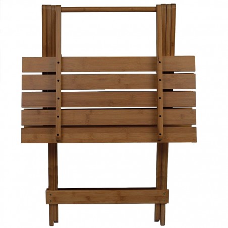 MAS116 Mesa plegable 80 x 60 cm en madera color nogal plegable para jardín