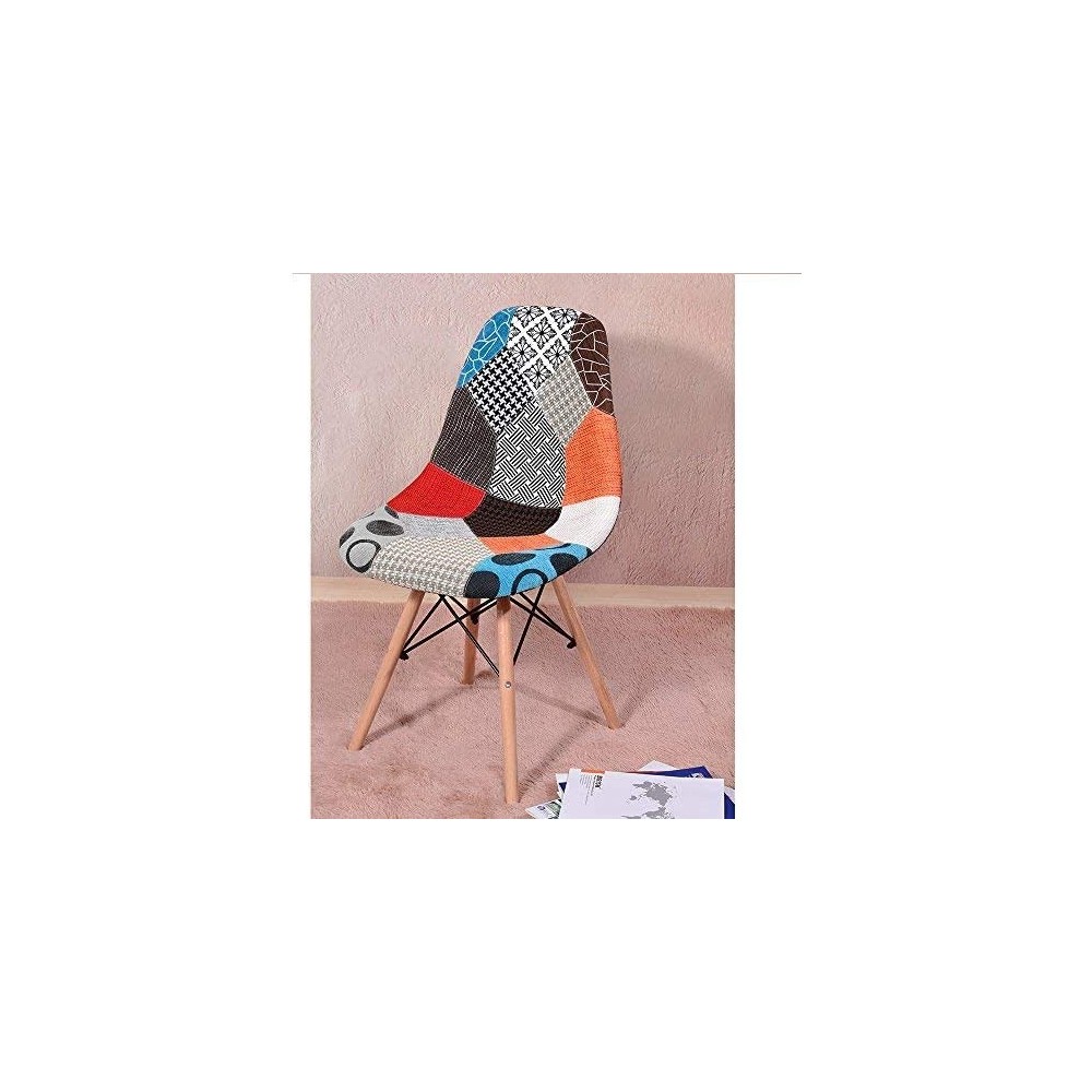 Silla fantasía tela patchwork 48x54x85cm con...