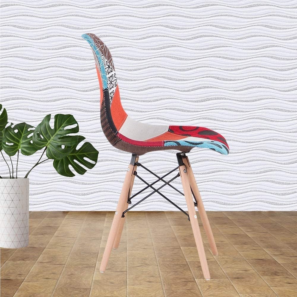 Silla fantasía tela patchwork 48x54x85cm con...