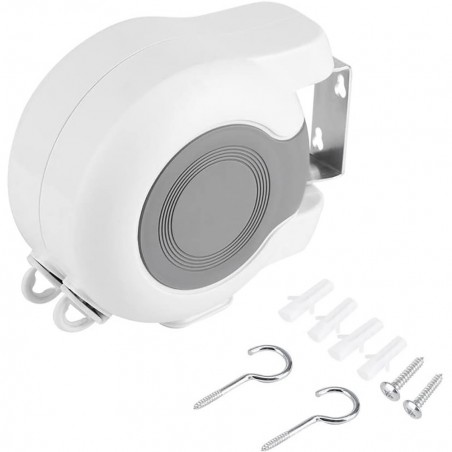 Tendedero de pared retráctil y extensible hasta 15 metros ahorra espacio