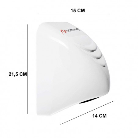 Secador de manos automático de pared 1000W color blanco 14x5xh21.5 cm