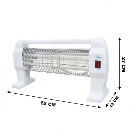 064007 Estufa de cuarzo 1200W 3 elementos de suelo con 3 niveles de calor y asa