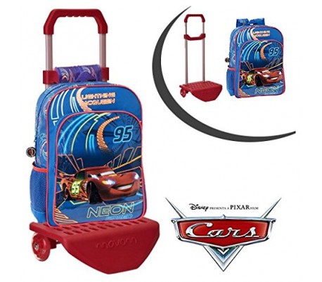 Mochila infantil escolar con RUEDECITAS con motivo de RAYO MCQUEEN DE CARS 23 x 28 x 10 cm - Disney 4052751