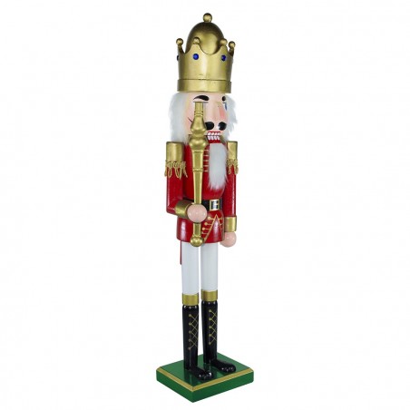 929328 Soldado cascanueces 60h cm con cetro y uniforme rojo