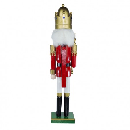929328 Soldado cascanueces 60h cm con cetro y uniforme rojo