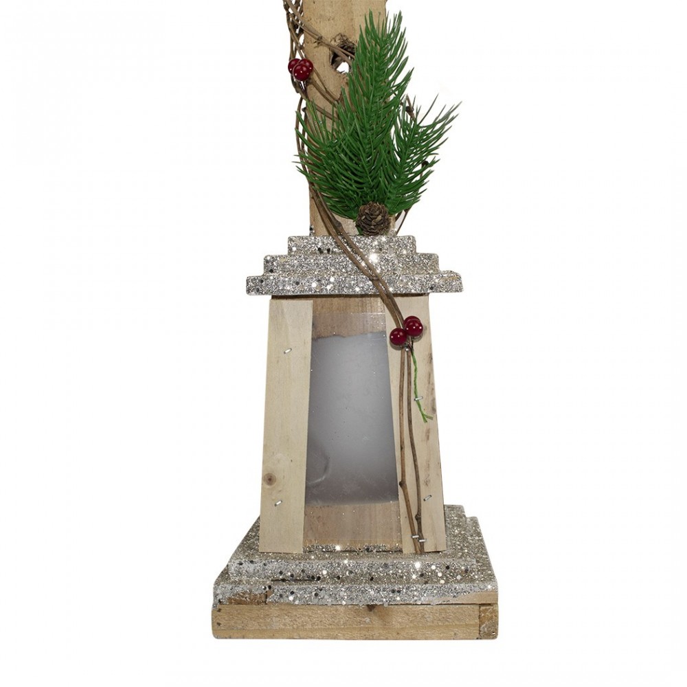 293021 Farola de Navidad de madera con brillo...