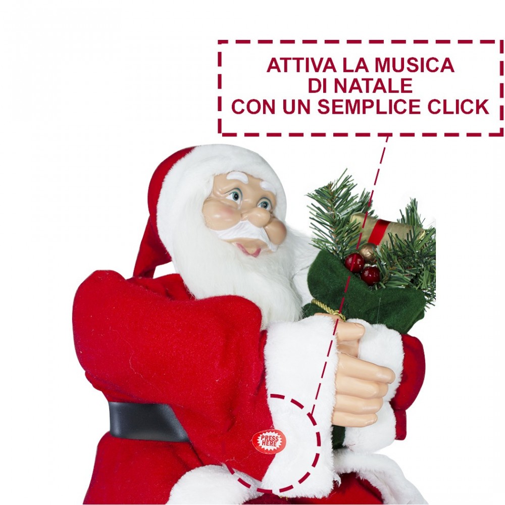144059 Papá Noel sentado en silla 90 cm con...