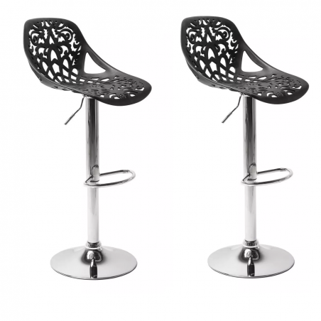 Set 2 taburetes giratorios GIGLIO de polipropileno con pistón de gas H79cm