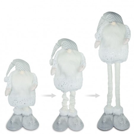 383030 Gnomo blanco con barba larga 54cm con altura regulable hasta 105cm