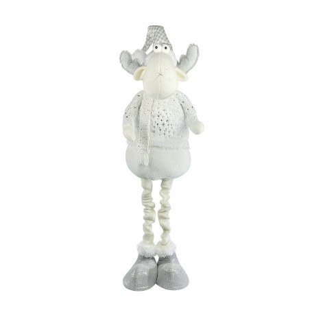 383031 Reno de Navidad BLANCO regulable en altura de 54 cm a 105 cm en poliéster