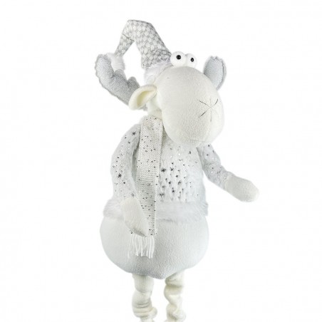383031 Reno de Navidad BLANCO regulable en altura de 54 cm a 105 cm en poliéster