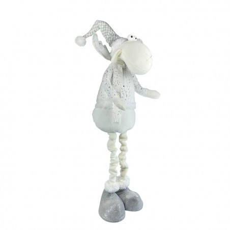 383031 Reno de Navidad BLANCO regulable en altura de 54 cm a 105 cm en poliéster
