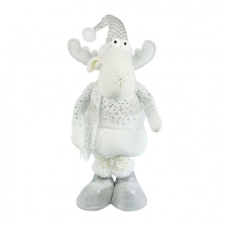 383031 Reno de Navidad BLANCO regulable en altura de 54 cm a 105 cm en poliéster