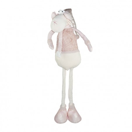 383027 Reno de Navidad ROSA regulable en altura de 54 cm a 105 cm en poliéster