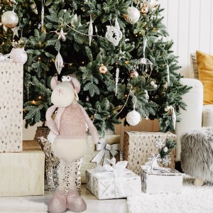 383027 Reno de Navidad ROSA regulable en altura de 54 cm... 2