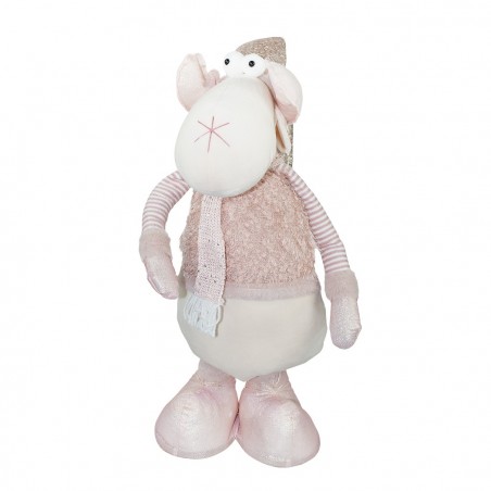 383027 Reno de Navidad ROSA regulable en altura de 54 cm a 105 cm en poliéster