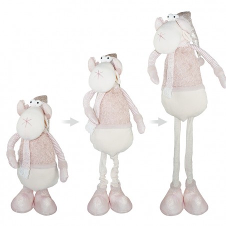 383027 Reno de Navidad ROSA regulable en altura de 54 cm a 105 cm en poliéster