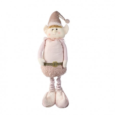 383028 Elfo ROSA navideño regulable en altura 54 cm hasta 105 cm en poliéster