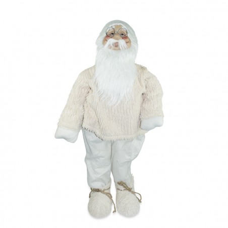 308046 Estatua de Papá Noel 90 cm BEIGE Decoración navideña con luces