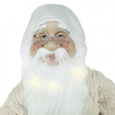 308046 Estatua de Papá Noel 90 cm BEIGE Decoración navideña con luces