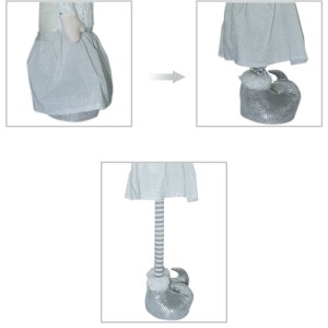 383032 Elfo de Navidad BLANCO regulable en altura de 54... 2